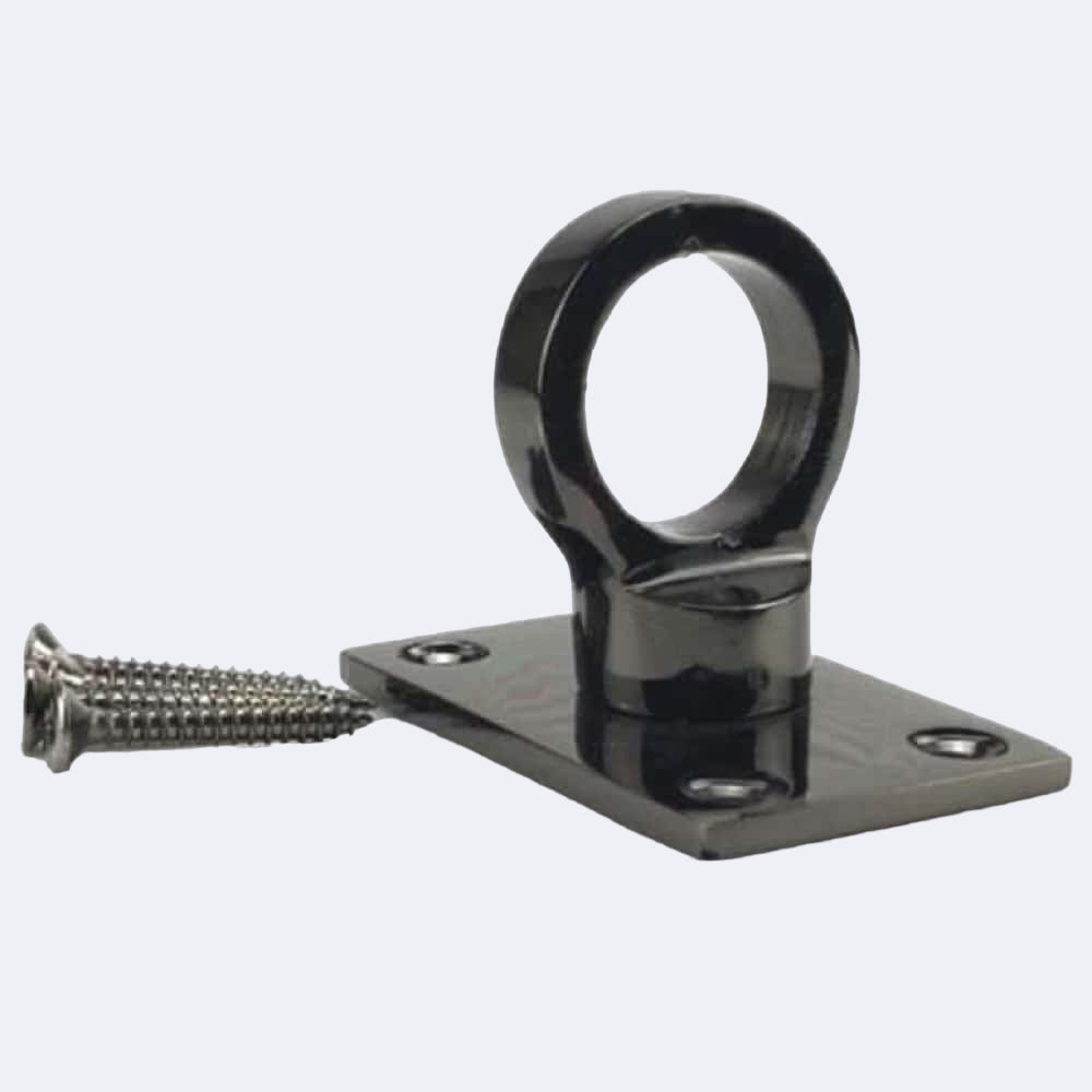40mm Gun Metal Black Eye Plate Rope Fittings
