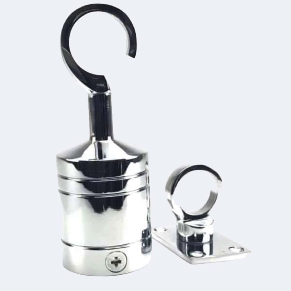 24mm Polished Chrome Hook And Eye Plate Rope Fittings