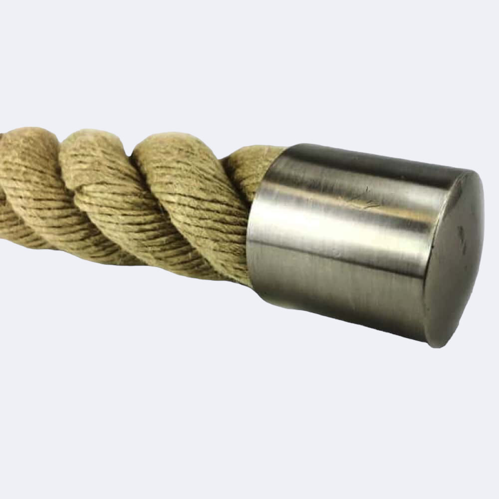 40mm Satin Nickel End Cap Rope Fittings