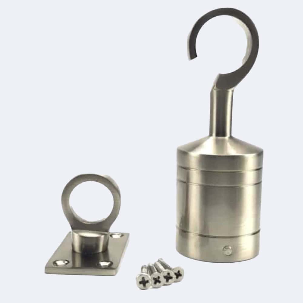 24mm Satin Nickel Hook And Eye Plate Rope Fittings