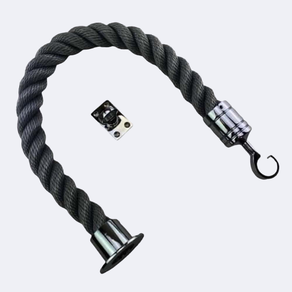 Synthetic Grey Barrier Rope With Cup End, Hook & Eye Plate