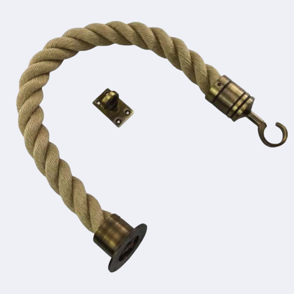 Synthetic Polyhemp Barrier Rope With Cup End, Hook & Eye Plate