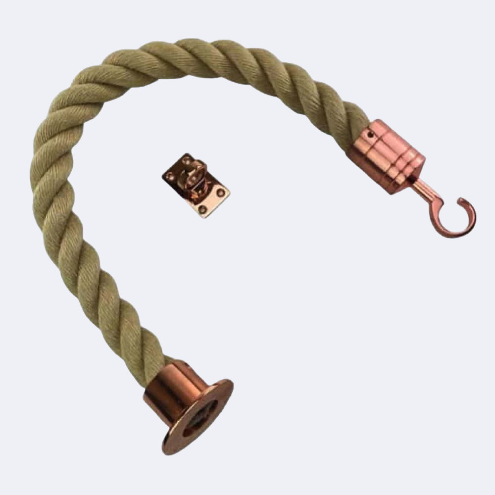 Synthetic Polyhemp Barrier Rope With Cup End, Hook & Eye Plate