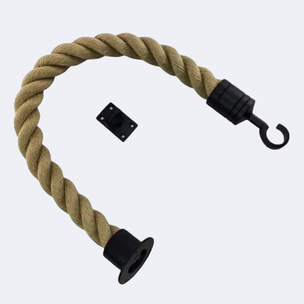 Synthetic Polyhemp Barrier Rope With Cup End, Hook & Eye Plate