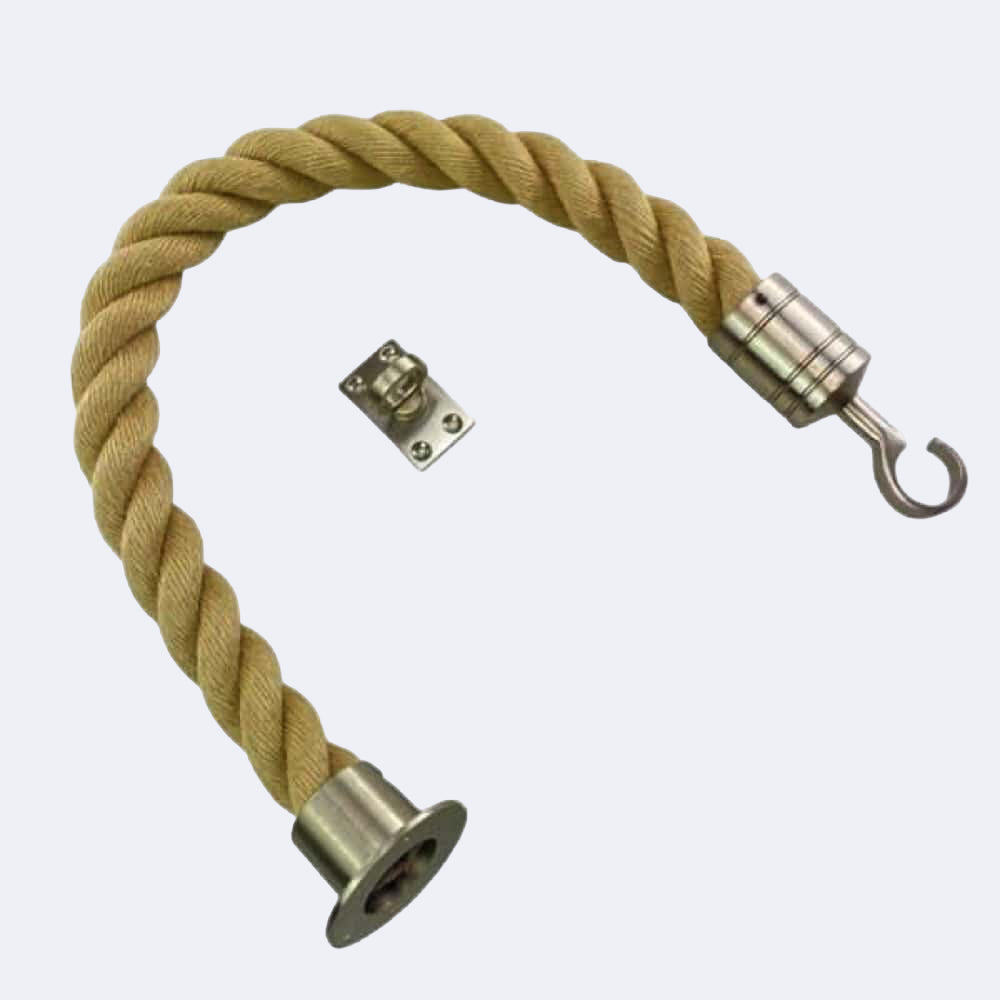 Synthetic Polyhemp Barrier Rope With Cup End, Hook & Eye Plate