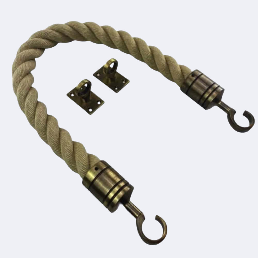 Synthetic Polyhemp Barrier Rope With Hook & Eye Plates