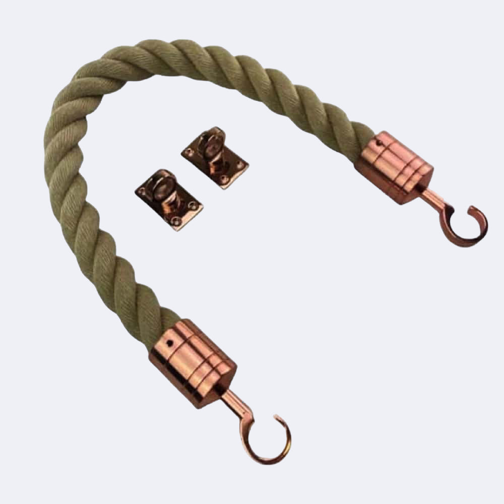 Synthetic Polyhemp Barrier Rope With Hook & Eye Plates