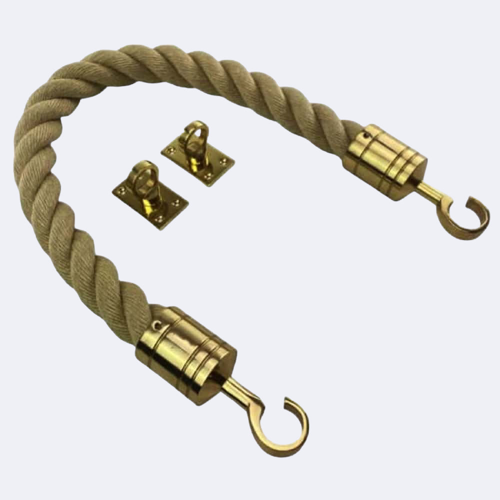 Synthetic Polyhemp Barrier Rope With Hook & Eye Plates