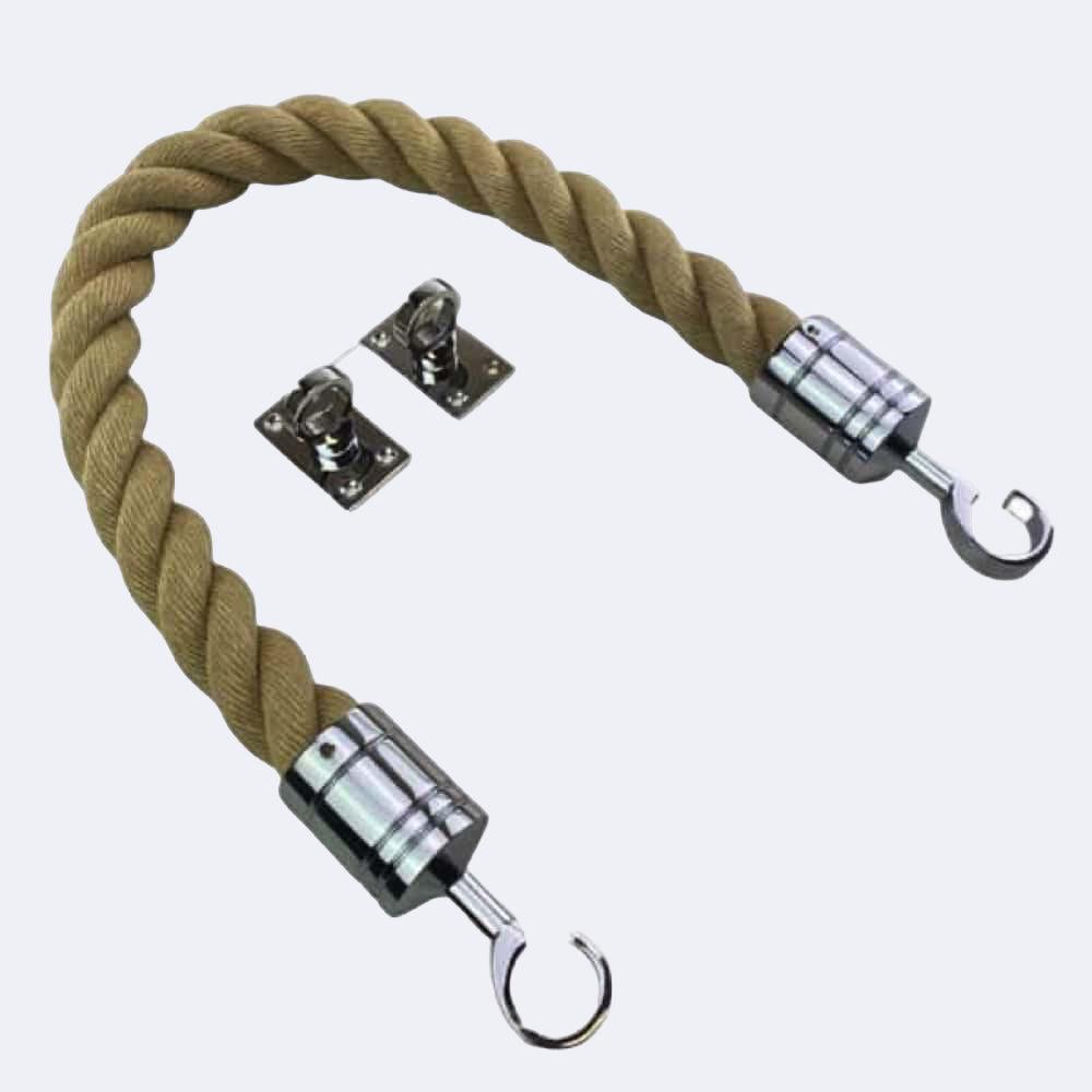 Synthetic Polyhemp Barrier Rope With Hook & Eye Plates