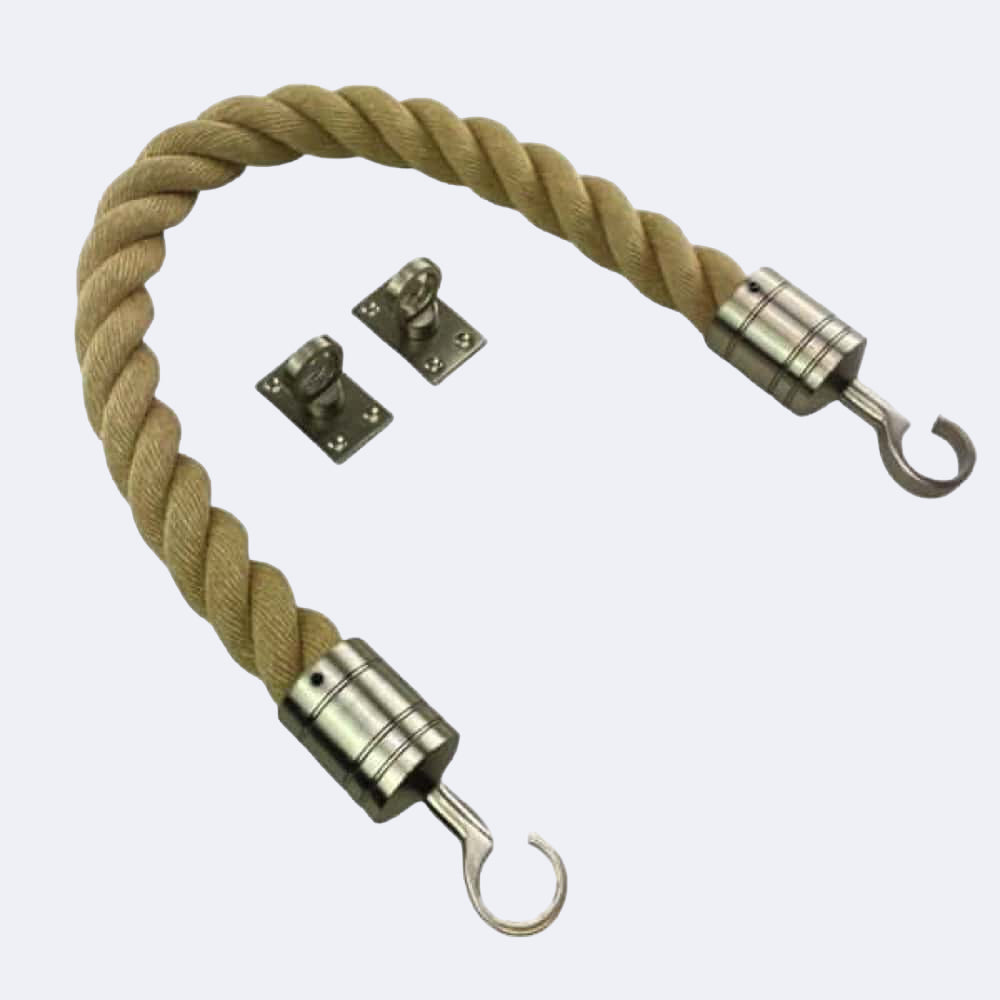 Synthetic Polyhemp Barrier Rope With Hook & Eye Plates