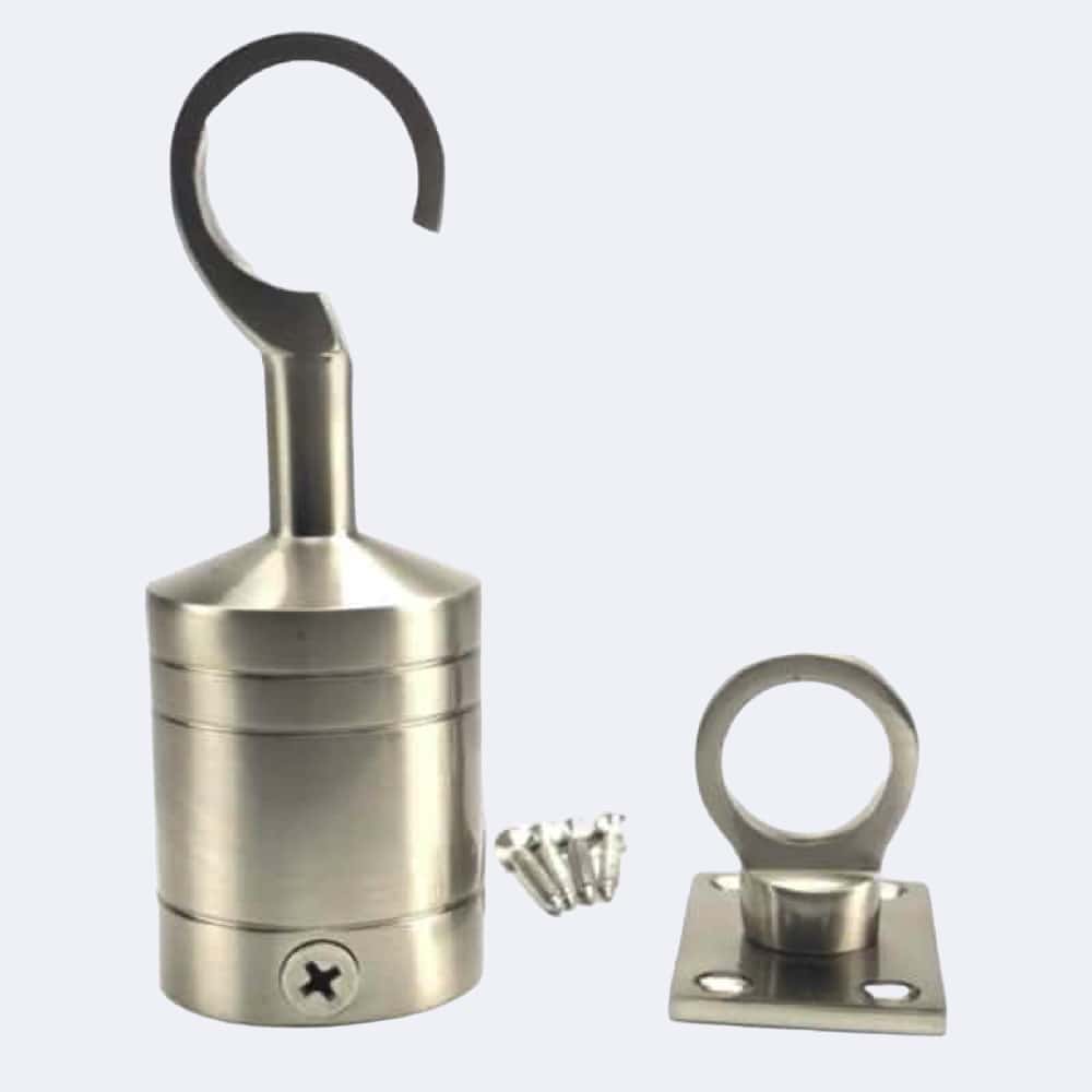 32mm Satin Nickel Hook And Eye Plate Rope Fittings