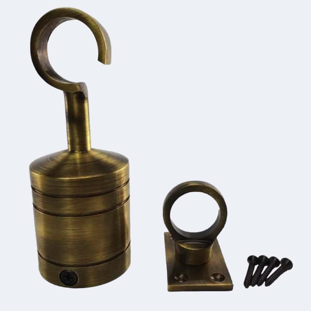 24mm Antique Brass Hook And Eye Plate Rope Fittings