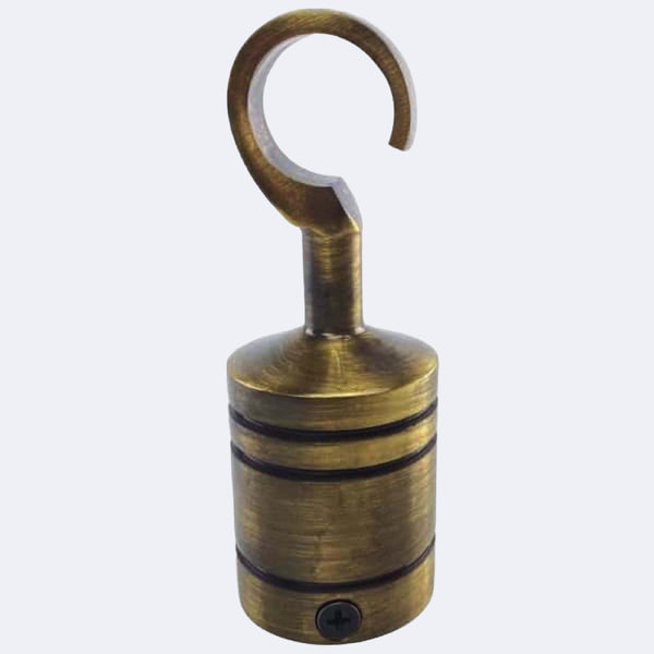 32mm Antique Brass Hook Rope Fittings | Stair Ropes UK