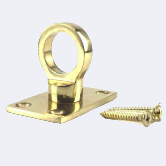 36mm Polished Brass Eye Plate Rope Fittings