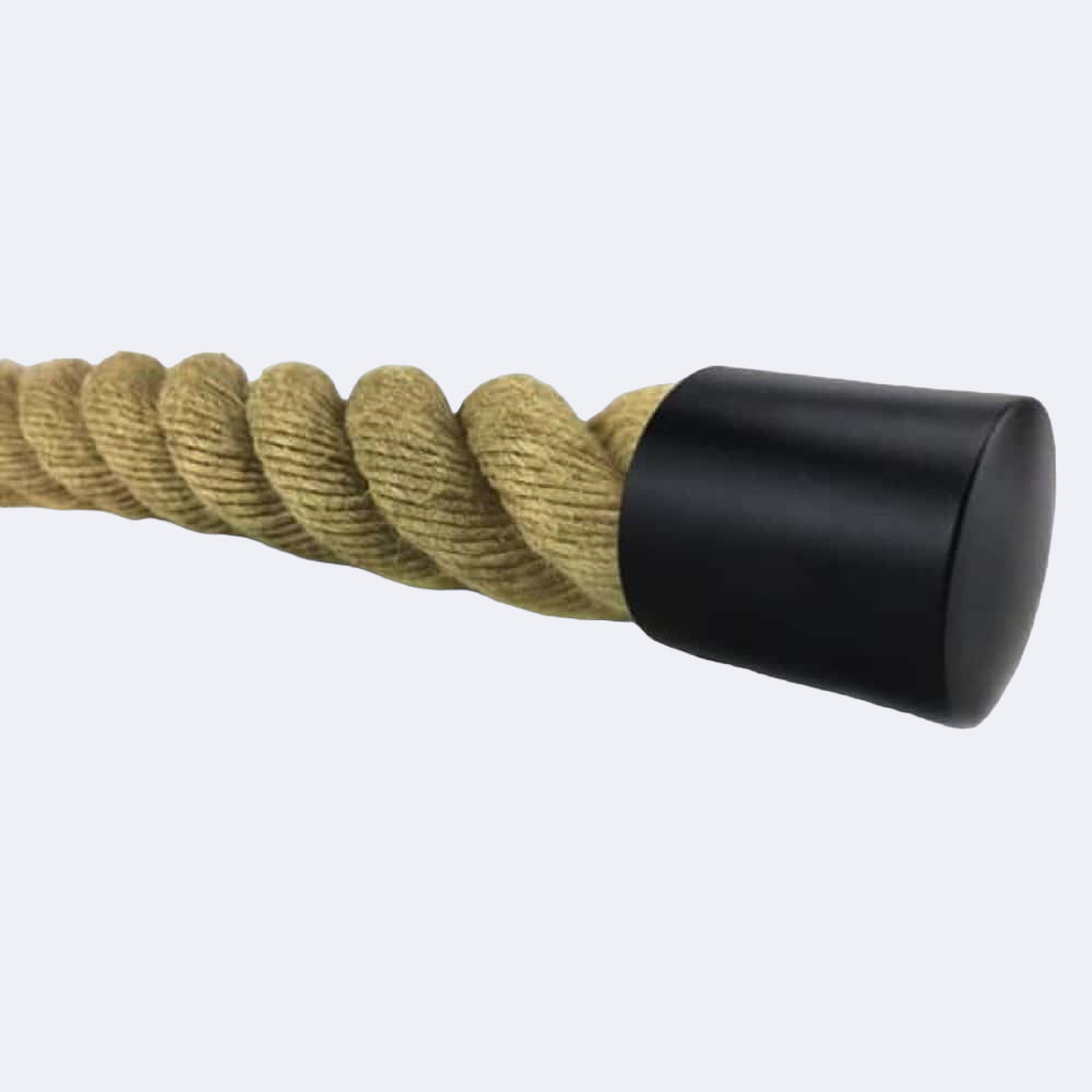 Choir Rope Cap 28mm Powder Coated Black End Cap Rope Fittings | Stair Ropes UK