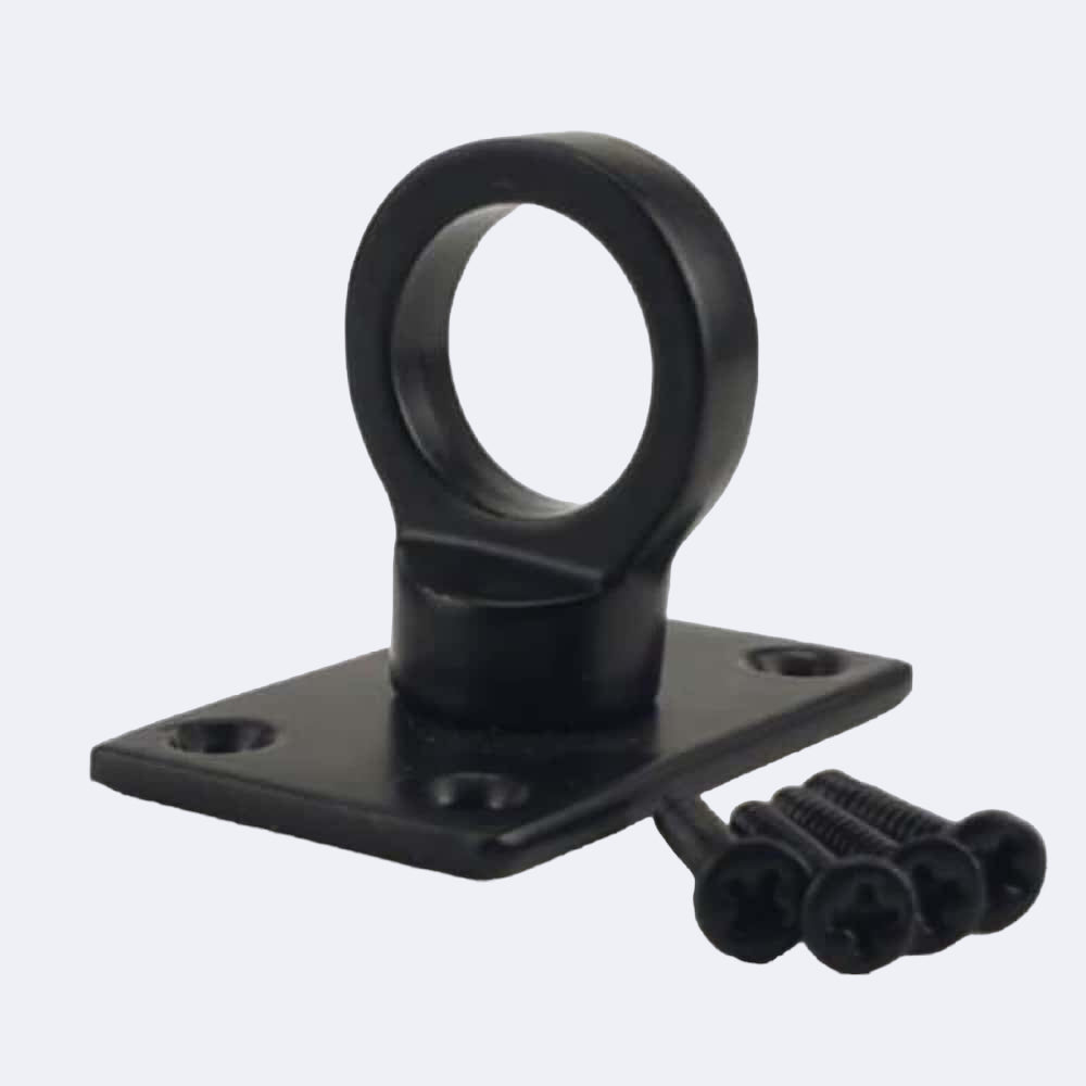 40mm Powder Coated Black Eye Plate Rope Fittings | Stair Ropes UK