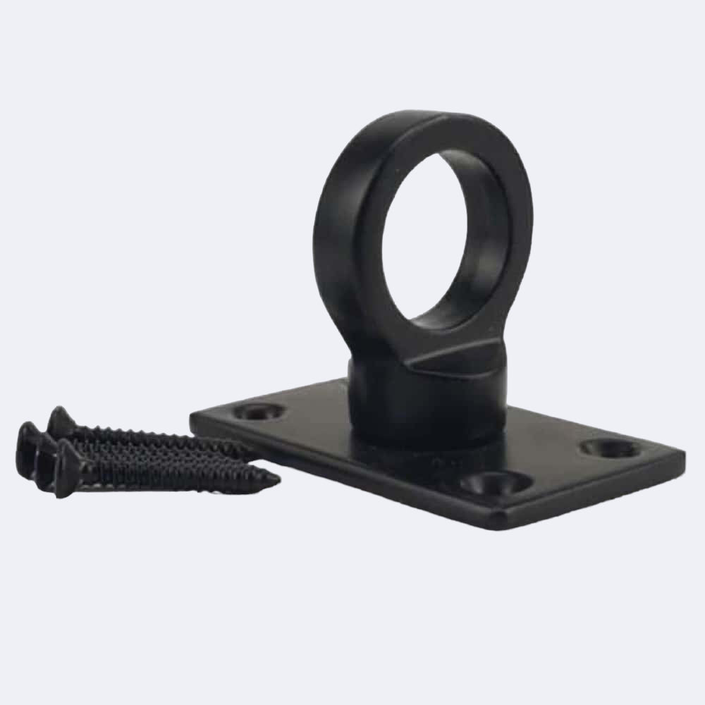 40mm Powder Coated Black Eye Plate Rope Fittings