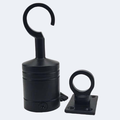 24mm Powder Coated Black Hook And Eye Plate Rope Fittings