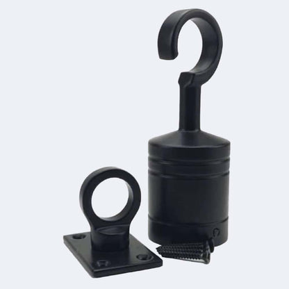 24mm Powder Coated Black Hook And Eye Plate Rope Fittings