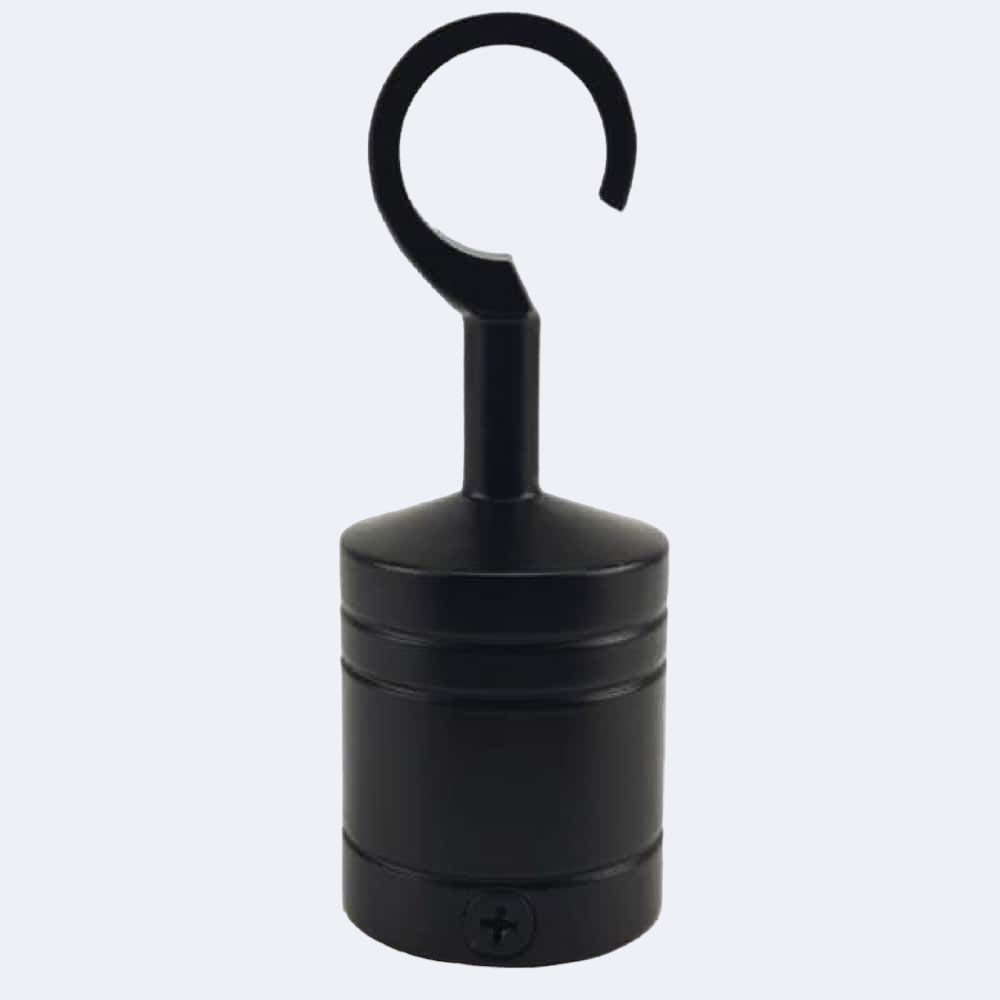 Power Rope Hook 24mm Powder Coated Black Hook Rope Fittings | Stair Ropes UK