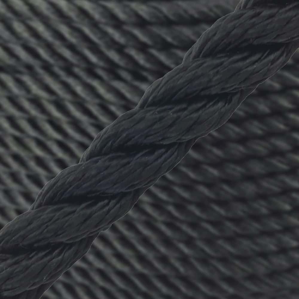 Synthetic Black Rope Sold By The Metre | Stair Ropes UK