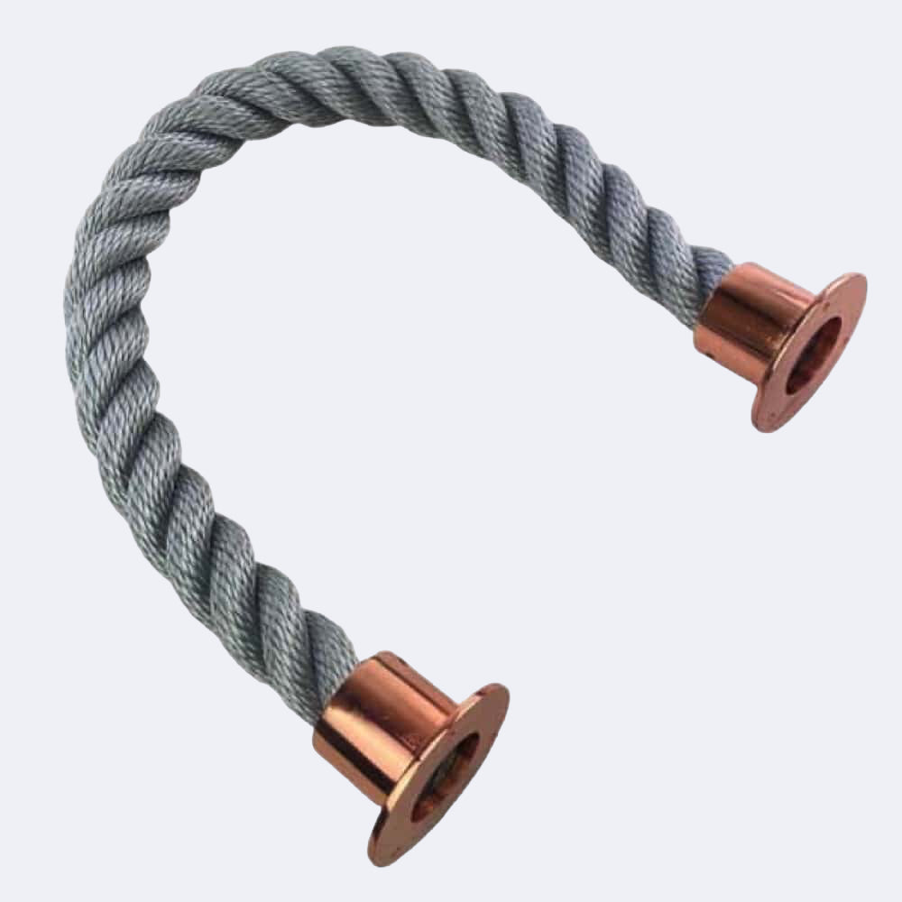 Synthetic Grey Barrier Rope With Cup Ends