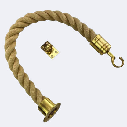 Synthetic Polyhemp Barrier Rope With Cup End, Hook & Eye Plate