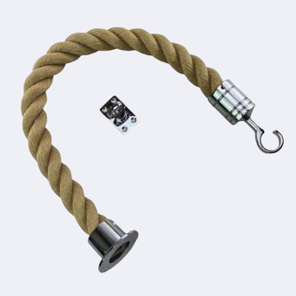 Synthetic Polyhemp Barrier Rope With Cup End, Hook & Eye Plate