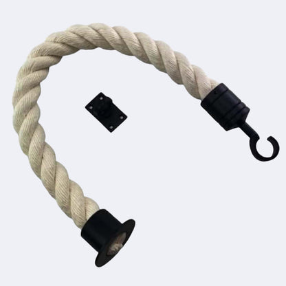 Synthetic White Cotton Barrier Rope With Cup End, Hook & Eye Plate