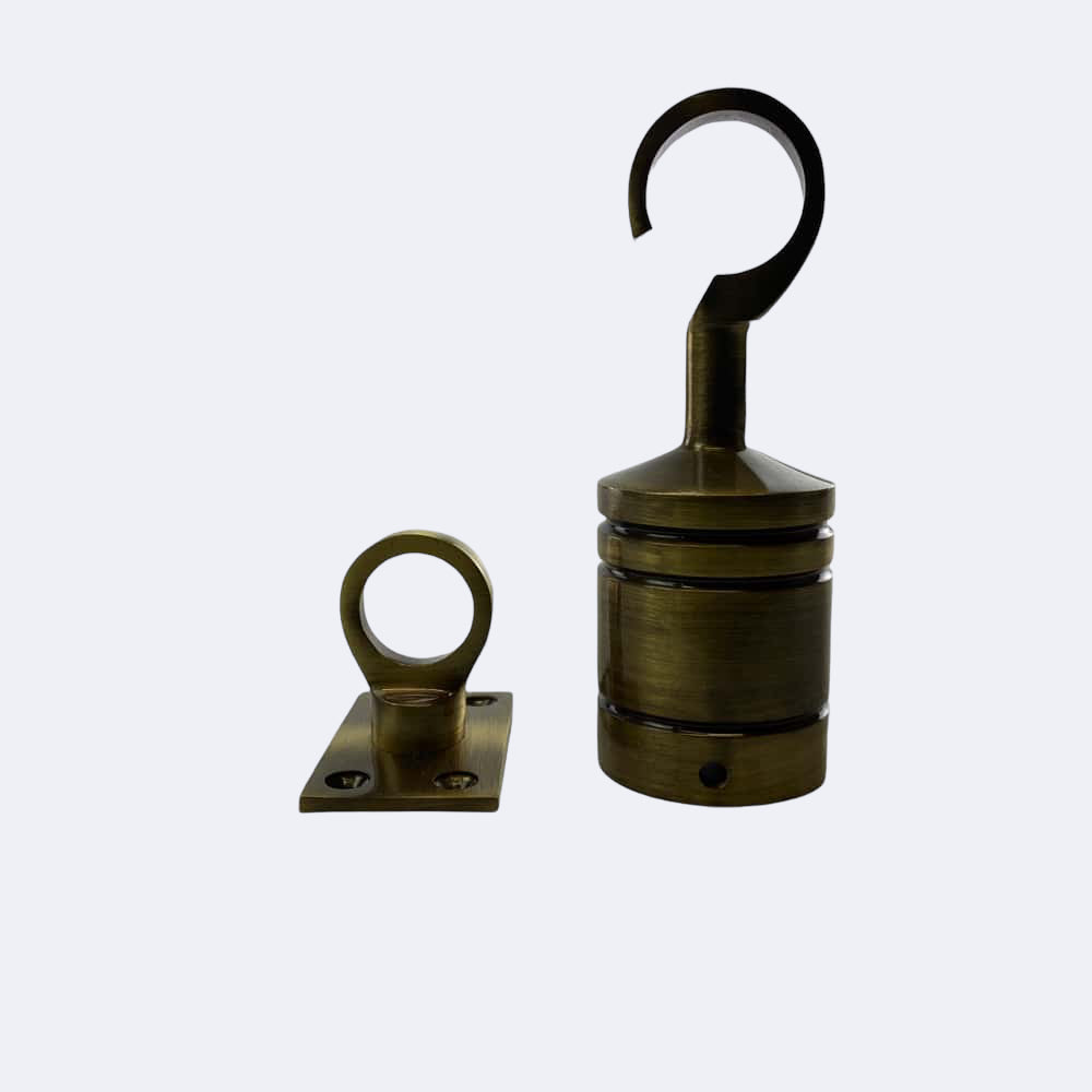 36mm Antique Brass Hook And Eye Plate Rope Fittings