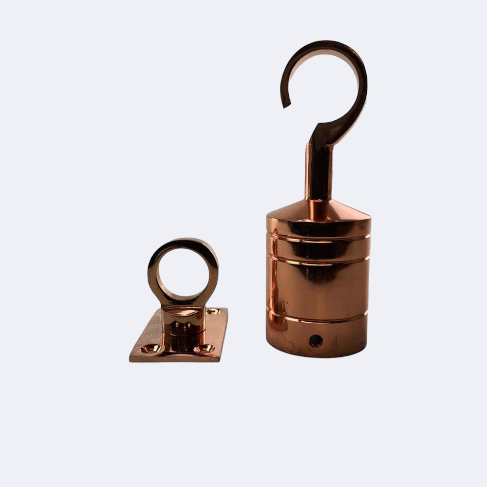 32mm Copper Bronze Hook And Eye Plate Rope Fittings | Stair Ropes UK