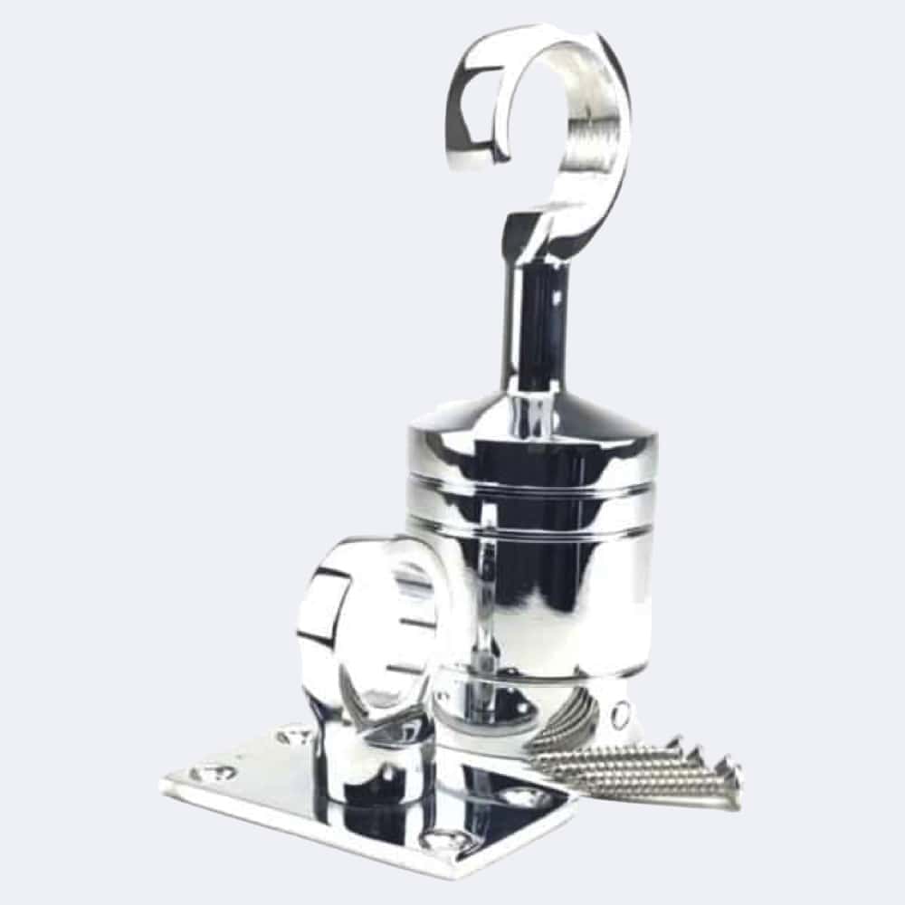 36mm Polished Chrome Hook And Eye Plate Rope Fittings