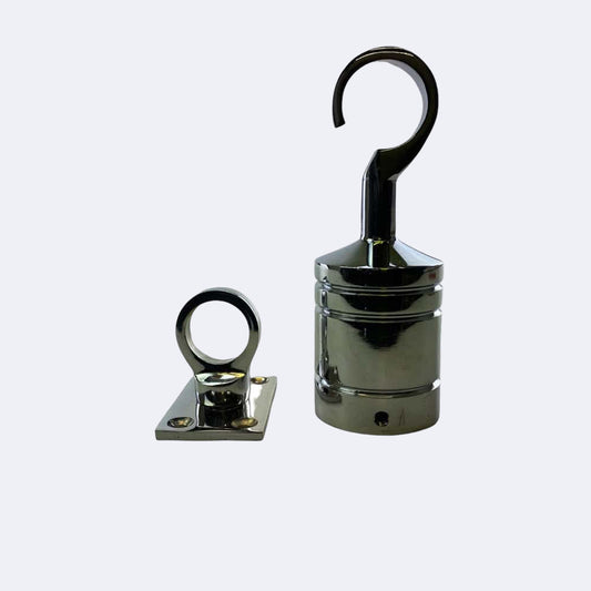 50mm Polished Chrome Hook And Eye Plate Rope Fittings