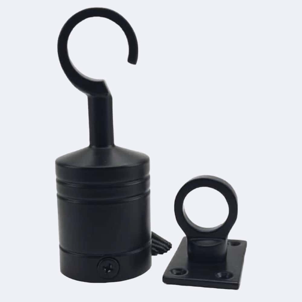 40mm Powder Coated Black Hook And Eye Plate Rope Fittings