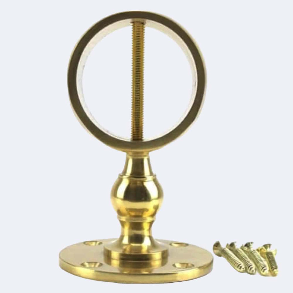 32mm Polished Brass Low Profile Handrail Brackets | Stair Ropes UK